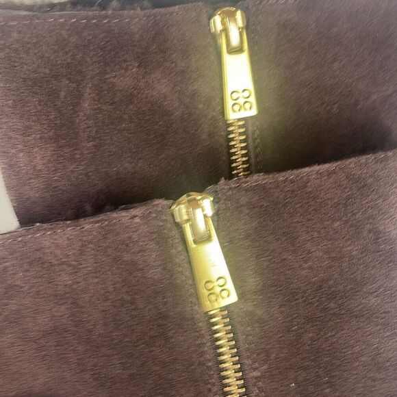 Coach Danee Suede Shearling Shaft Ankle Boots Chestnut Brown 7.5 - Picture 9 of 16